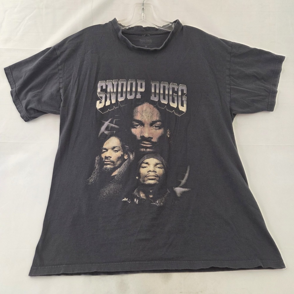 Snoop Dogg T Shirt Mens Medium Black Distressed Graphic 90s Hip Hop Rap Tee